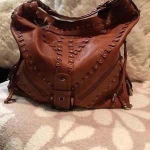 Isabella Fiore Carina Studded Leather hobo